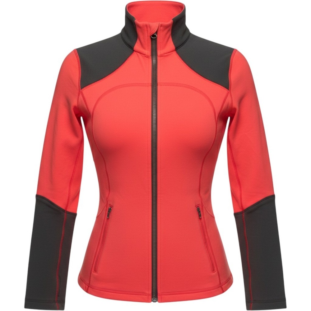 Lululemon Full Zip Athletic Jacket Womens 4 Red Black Thumbholes Excellent